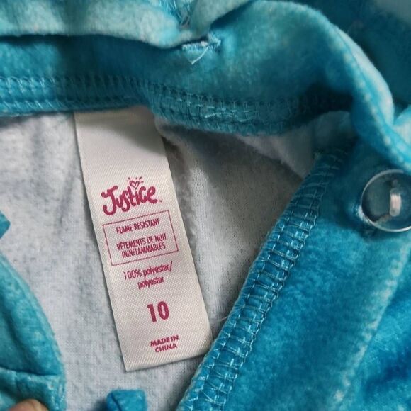 Justice Girls Unicorn Latte Hooded Pajama Lounge Set - Size 10 - Picture 6 of 6